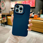 Husă iPhone 14 Pro Max, silicon, cu protecție fosforescentă pentru camere, albastru