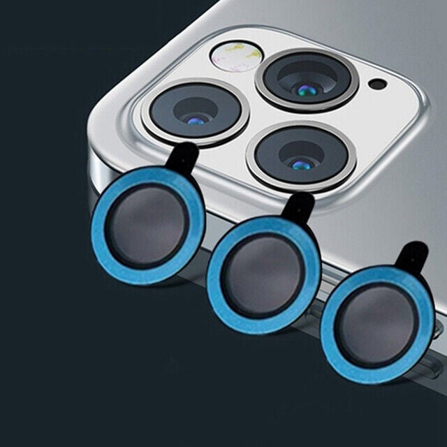 Husă iPhone 14 Pro Max, silicon, cu protecție fosforescentă pentru camere, albastru