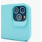 Husă iPhone 14 Pro Max, silicon, cu protecție fosforescentă pentru camere, bleu