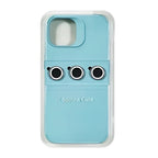 Husă iPhone 14 Pro Max, silicon, cu protecție fosforescentă pentru camere, bleu