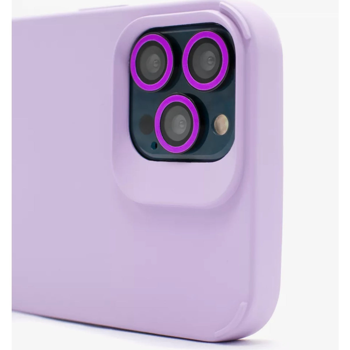 Husă iPhone 14 Pro Max, silicon, cu protecție fosforescentă pentru camere, mov