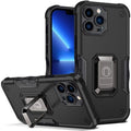 Husă iPhone 14 Pro Max, ultra-rezistentă cu suport, negru