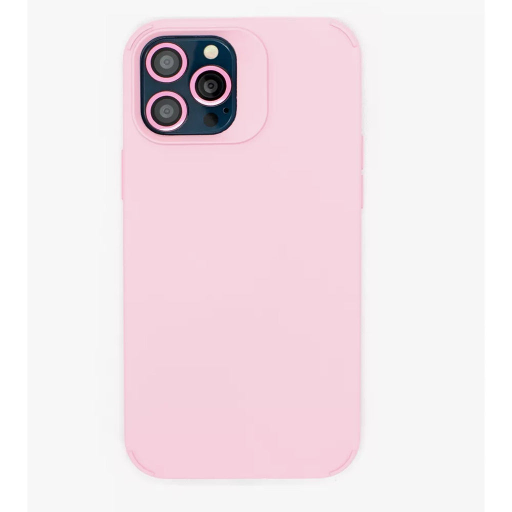 Husă iPhone 14 Pro, silicon, cu protecție fosforescentă pentru camere, roz
