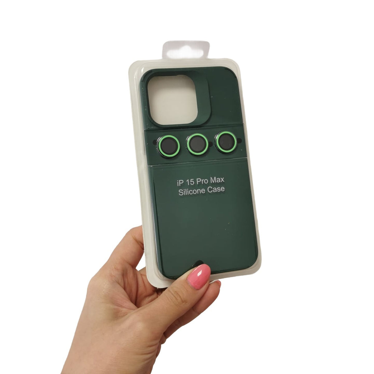 Husă iPhone 14 Pro, silicon, cu protecție fosforescentă pentru camere, verde
