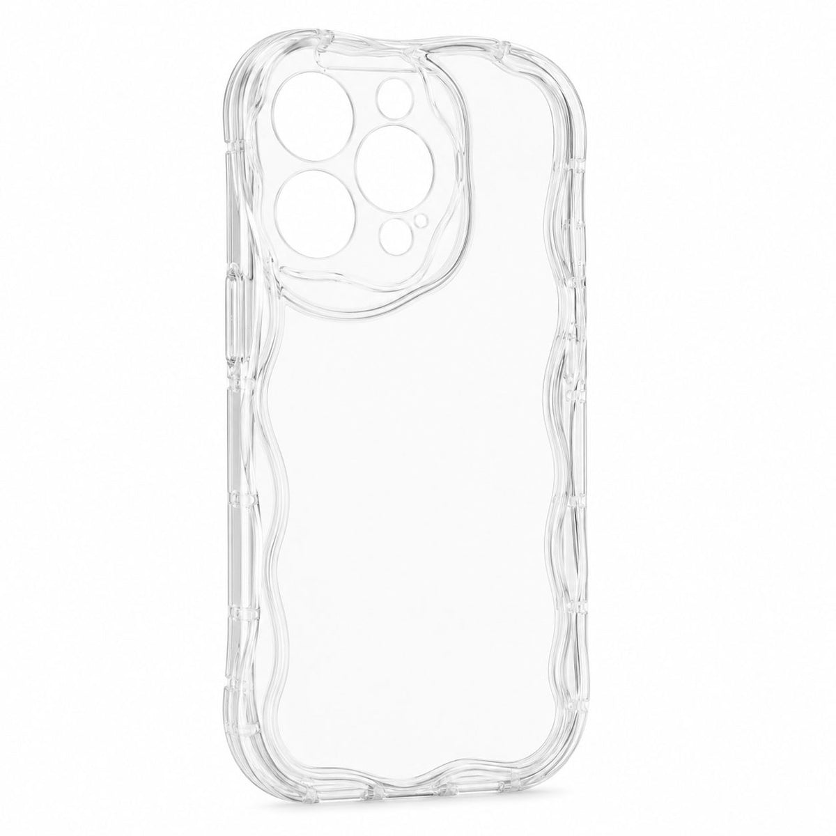 Husă iPhone 14 Pro, transparentă, cu margini ondulate, transparent