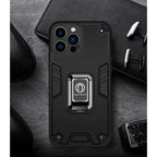 Husă iPhone 14 Pro, ultra-rezistentă cu suport, negru