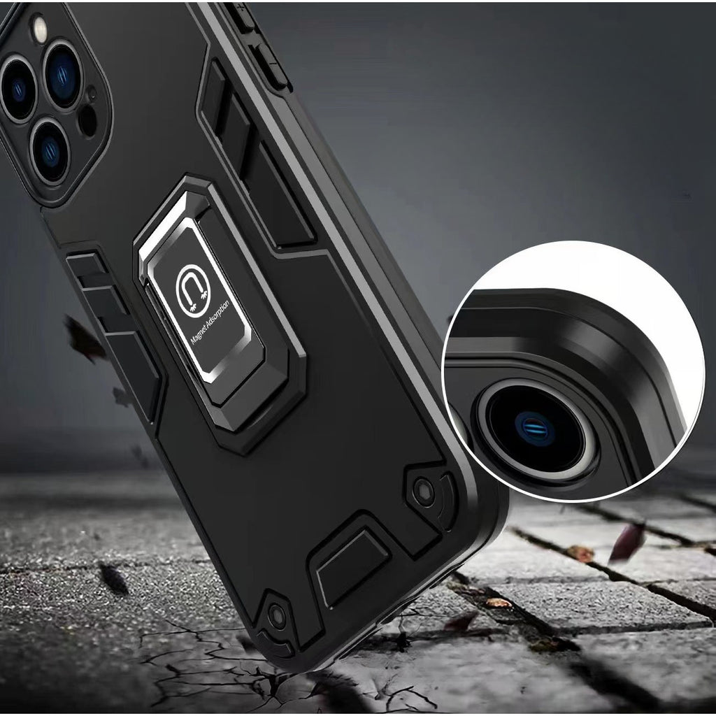 Husă iPhone 14 Pro, ultra-rezistentă cu suport, negru