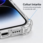 Husă iPhone 15 Pro, antișoc, transparentă, cu colțuri întărite, transparent