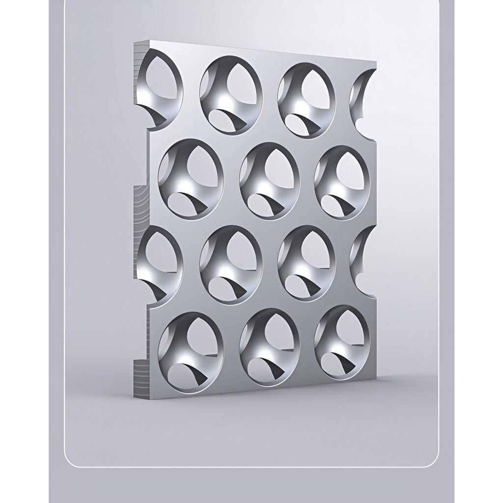 Husă iPhone 15 Pro, din aluminiu, perforată, argintiu