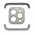 Husă iPhone 15 Pro, fără spate, doar colțuri și cameră, gri