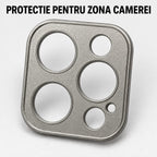 Husă iPhone 15 Pro, fără spate, doar colțuri și cameră, gri