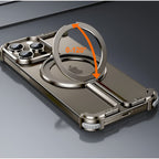 Husă iPhone 15 Pro, magnetică MagSafe, metalică fără ramă, gri