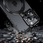 Husă iPhone 15 Pro, magnetică MagSafe, metalică fără ramă, negru