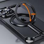 Husă iPhone 15 Pro, magnetică MagSafe, metalică fără ramă, negru