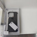 Husă iPhone 15 Pro, magnetică MagSafe, ramă metalică cu inel-suport, negru