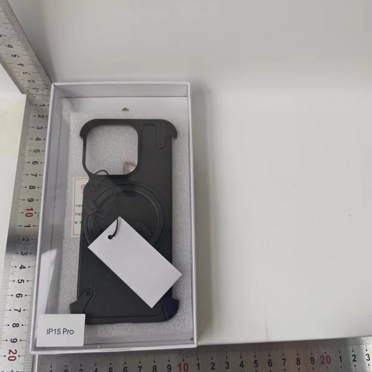 Husă iPhone 15 Pro, magnetică MagSafe, ramă metalică cu inel-suport, negru