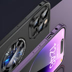 Husă iPhone 15 Pro, magnetică MagSafe, ramă metalică, negru