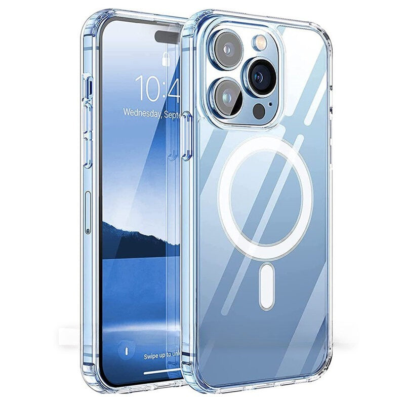 Husă iPhone 15 Pro, magnetică MagSafe, transparentă, transparent