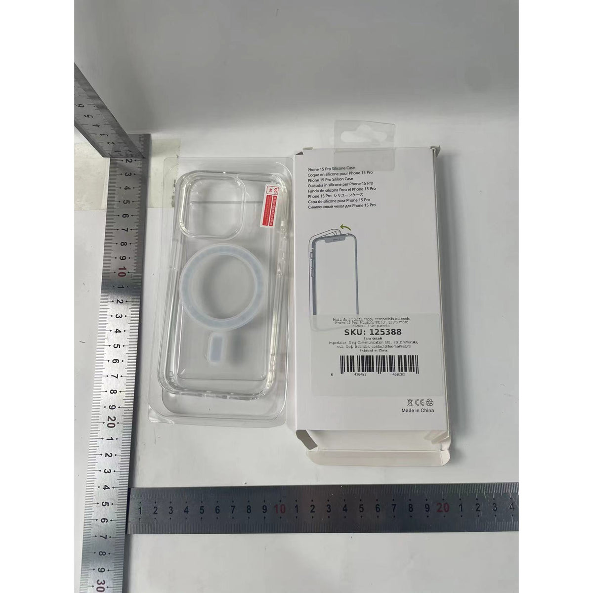 Husă iPhone 15 Pro, magnetică MagSafe, transparentă, transparent