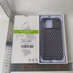 Husă iPhone 15 Pro Max, din aluminiu, perforată, gri