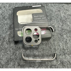 Husă iPhone 15 Pro Max, fără spate, doar colțuri și cameră, gri