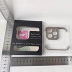 Husă iPhone 15 Pro Max, fără spate, doar colțuri și cameră, gri