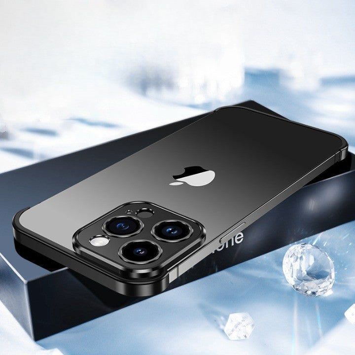 Husă iPhone 15 Pro Max, fără spate, doar colțuri și cameră, negru