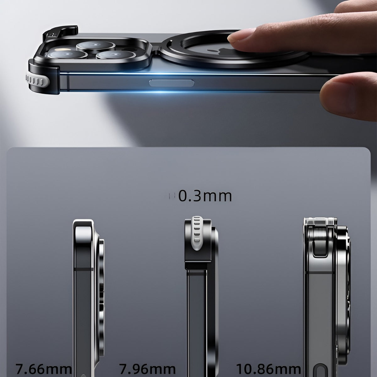 Husă iPhone 15 Pro Max, magnetică MagSafe, metalică fără ramă, negru