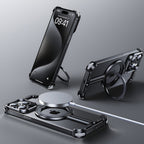 Husă iPhone 15 Pro Max, magnetică MagSafe, metalică fără ramă, negru