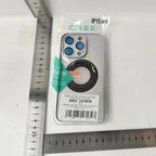 Husă iPhone 15 Pro Max, magnetică MagSafe, ramă metalică, gri