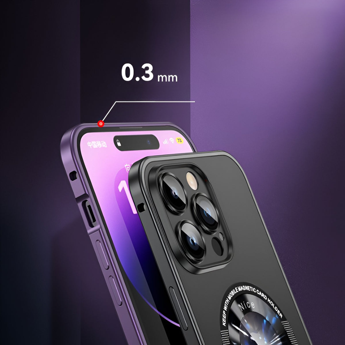 Husă iPhone 15 Pro Max, magnetică MagSafe, ramă metalică, negru
