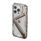 Husă iPhone 15 Pro Max, metalică, tip armură, gri