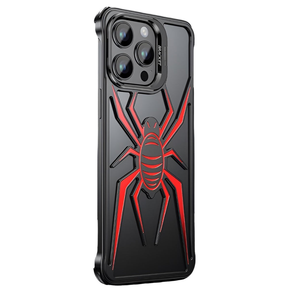 Husă iPhone 15 Pro Max, tip armură cu suport, negru/roșu