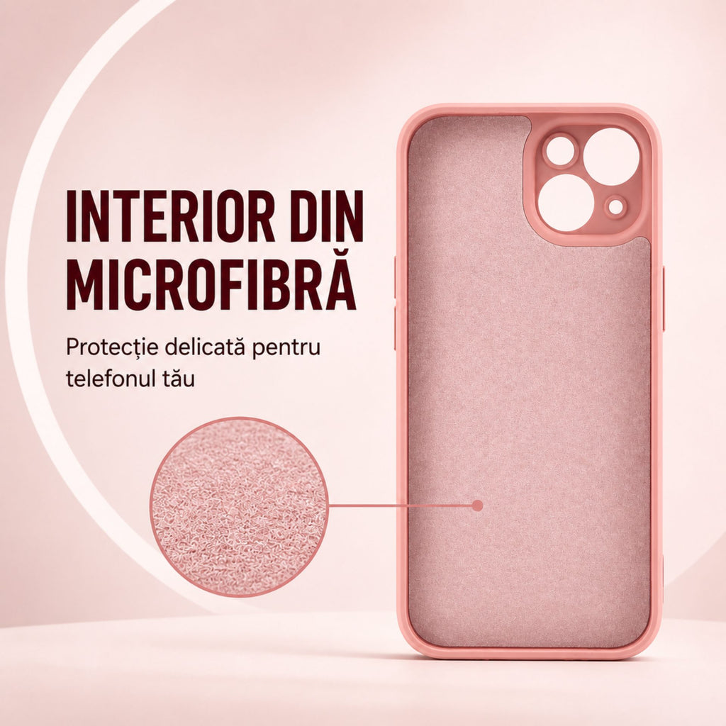 Husă iPhone 15, silicon, roz