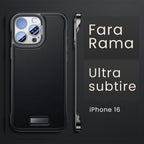 Husă iPhone 16, din piele ecologică, fără margini, negru
