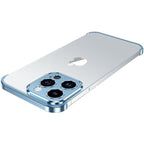 Husă iPhone 16, fără spate, doar colțuri și cameră, albastru