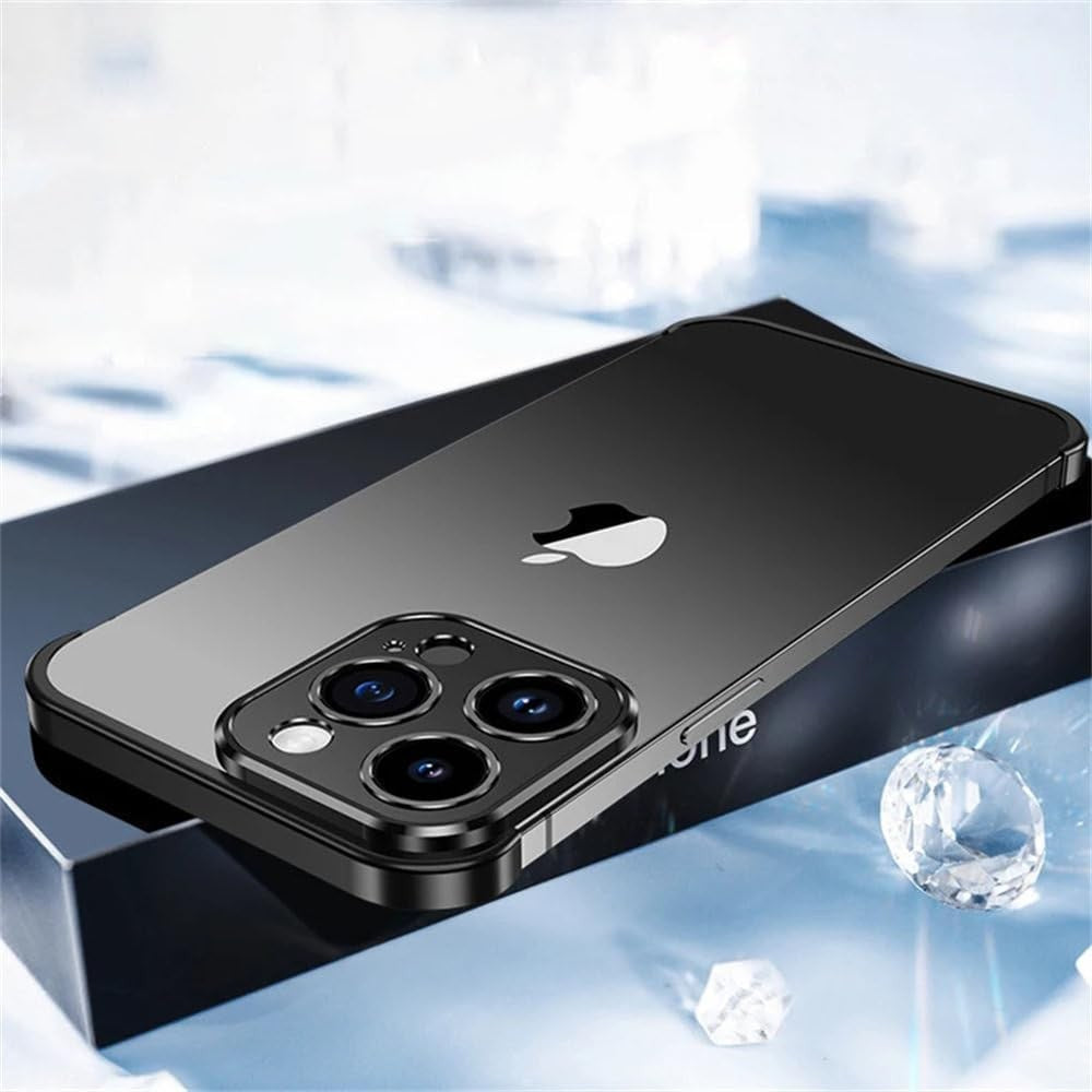 Husă iPhone 16, fără spate, doar colțuri și cameră, negru