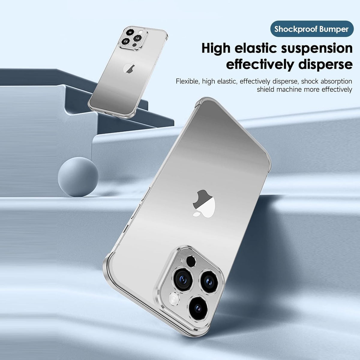Husă iPhone 16 Plus, fără spate, doar colțuri și cameră, argintiu