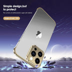 Husă iPhone 16 Plus, fără spate, doar colțuri și cameră, auriu