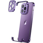 Husă iPhone 16 Plus, fără spate, doar colțuri și cameră, mov