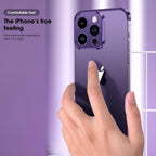 Husă iPhone 16 Plus, fără spate, doar colțuri și cameră, mov