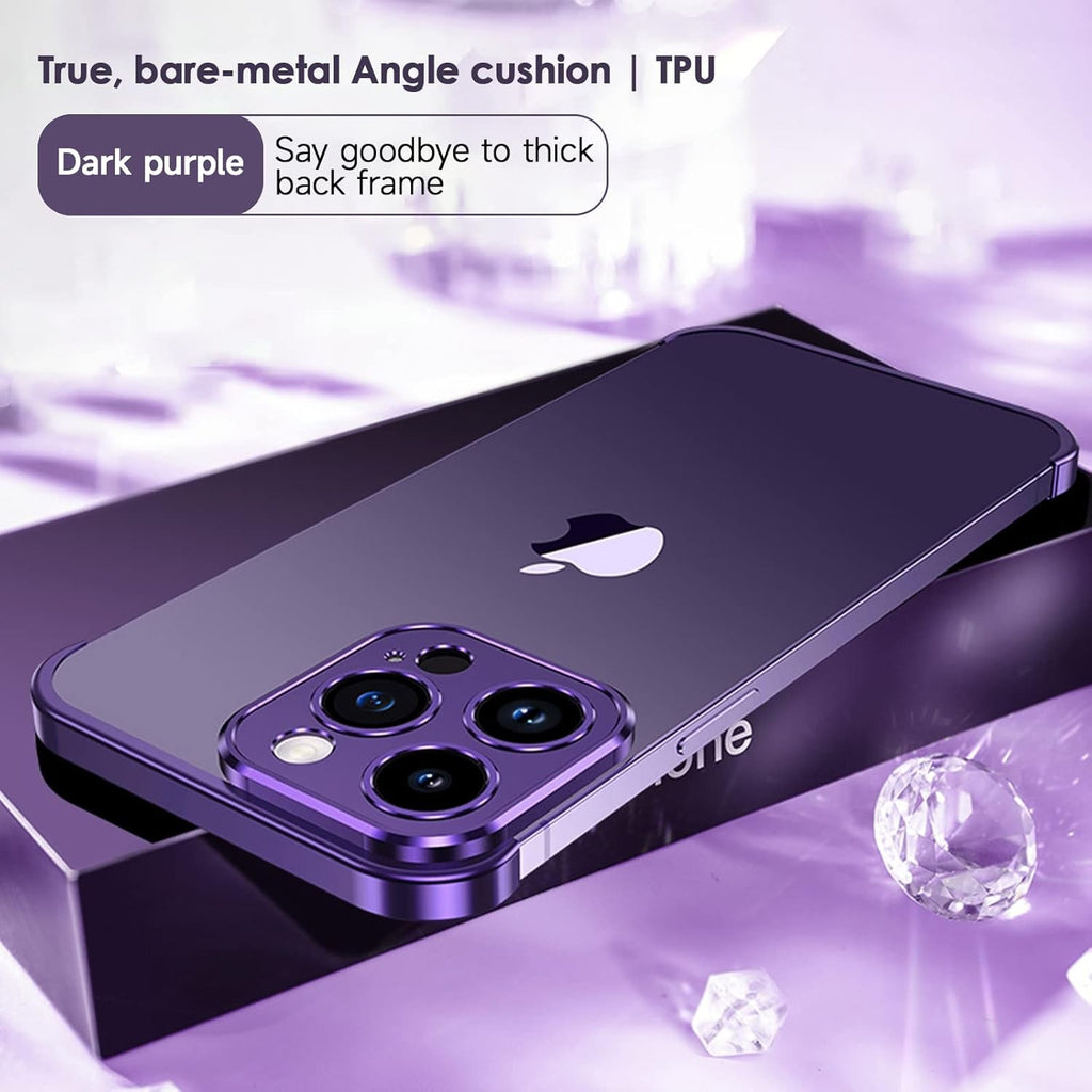 Husă iPhone 16 Plus, fără spate, doar colțuri și cameră, mov