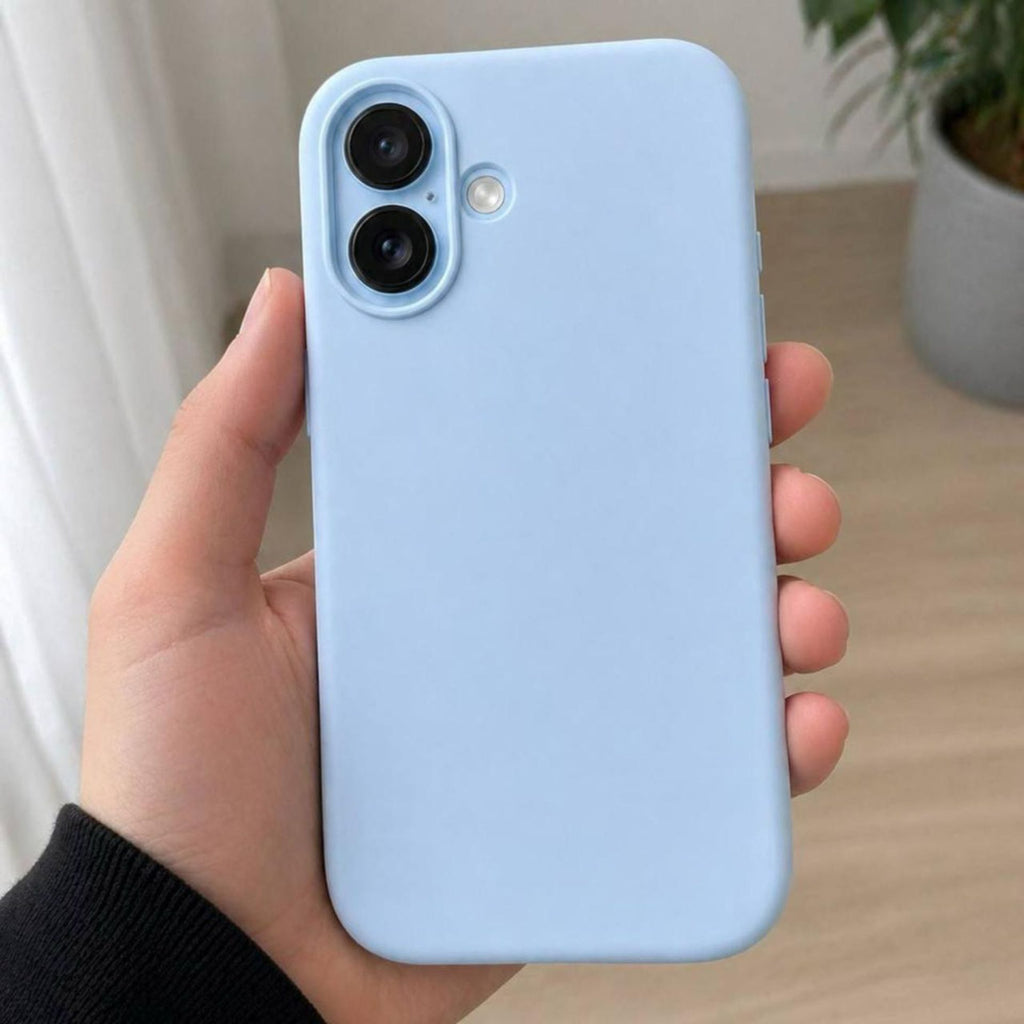 Husă iPhone 16 Plus, magnetică MagSafe, silicon, albastru deschis