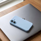 Husă iPhone 16 Plus, magnetică MagSafe, silicon, albastru deschis