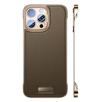 Husă iPhone 16 Pro, din piele ecologică, fără margini, auriu
