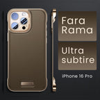 Husă iPhone 16 Pro, din piele ecologică, fără margini, auriu