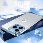 Husă iPhone 16 Pro, fără spate, doar colțuri și cameră, albastru