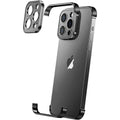 Husă iPhone 16 Pro, fără spate, doar colțuri și cameră, negru