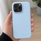Husă iPhone 16 Pro, magnetică MagSafe, silicon, albastru deschis