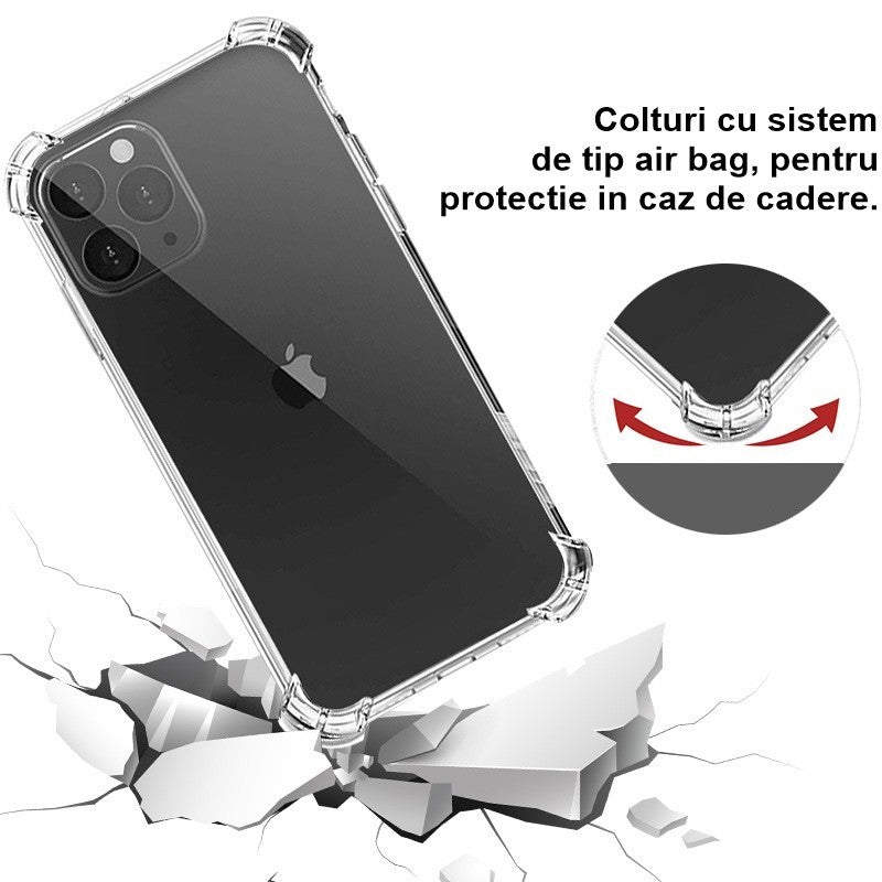 Husă iPhone 16 Pro Max, antișoc, transparent